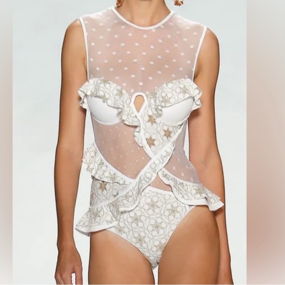 Zimmermann Tarot Contour Florence ruffled Swimsuit - Picture 2 of 11